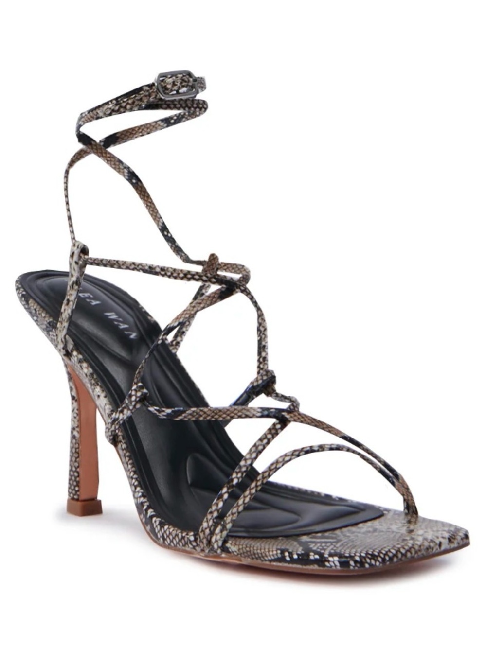 Snake Print Heeled Sandal